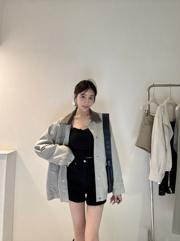 高腰彈力牛仔短褲