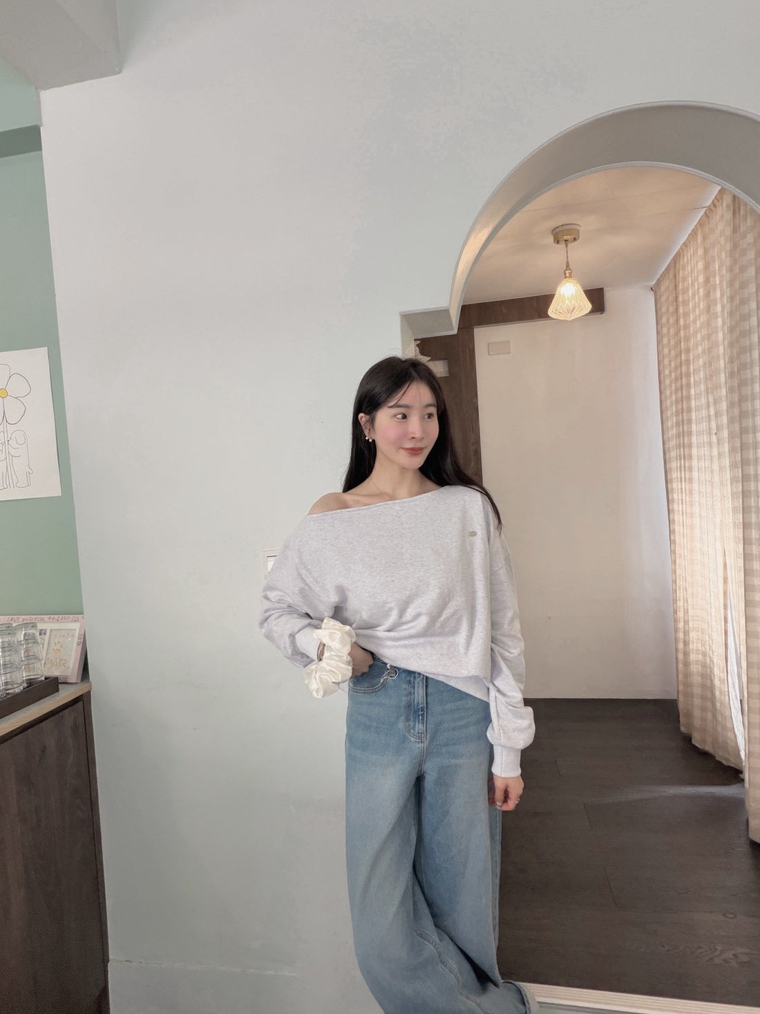 高訂款後扣落地褲