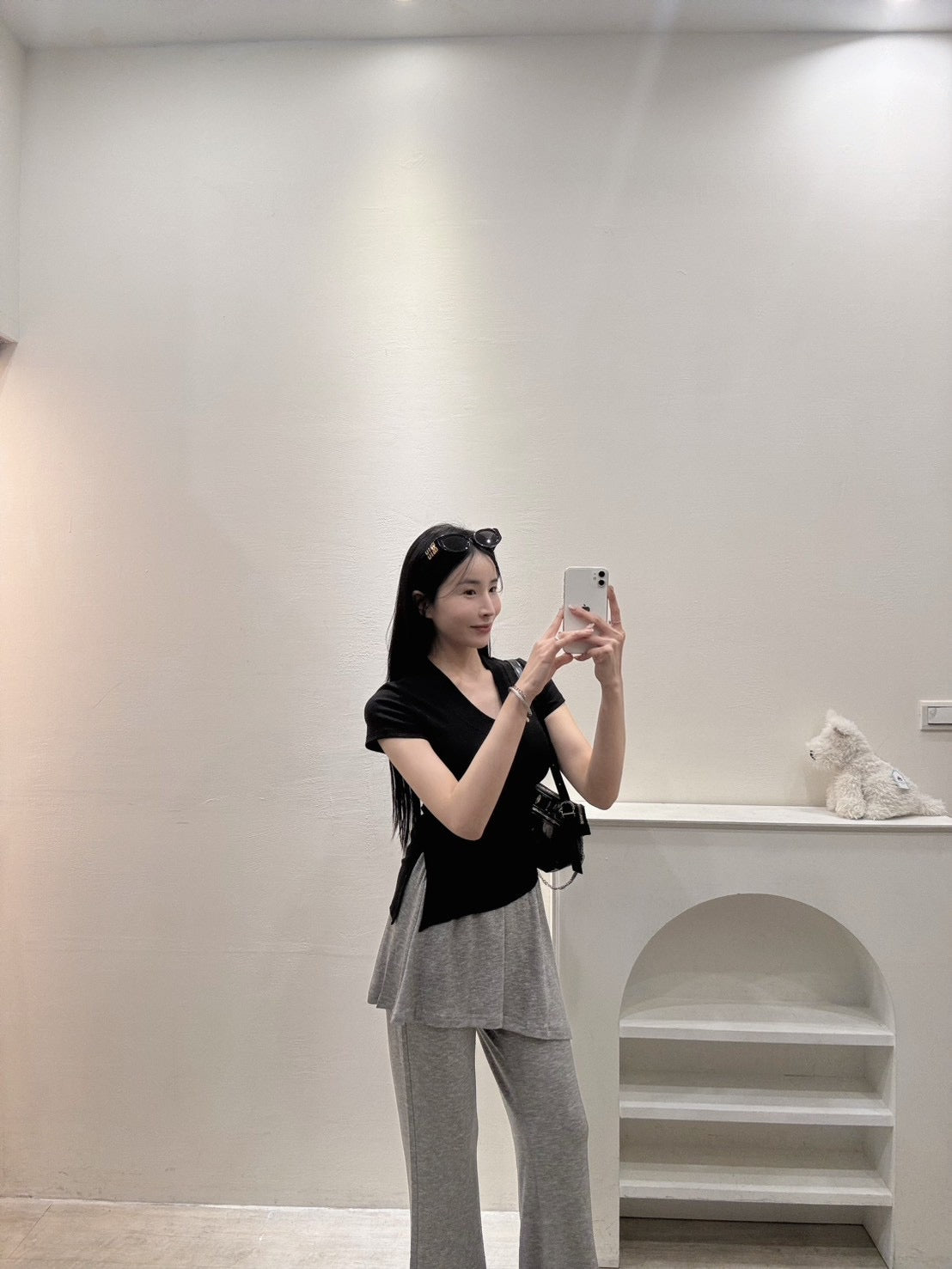 美腰V領彈力上衣