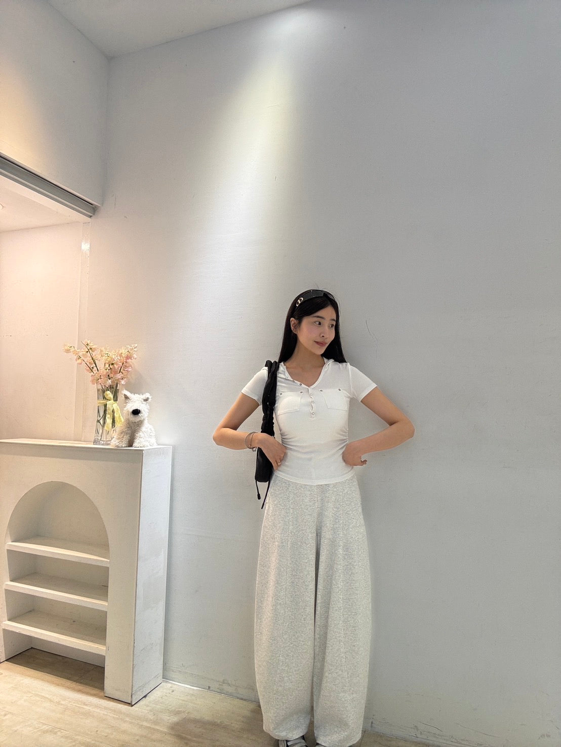 小口袋合身彈力上衣