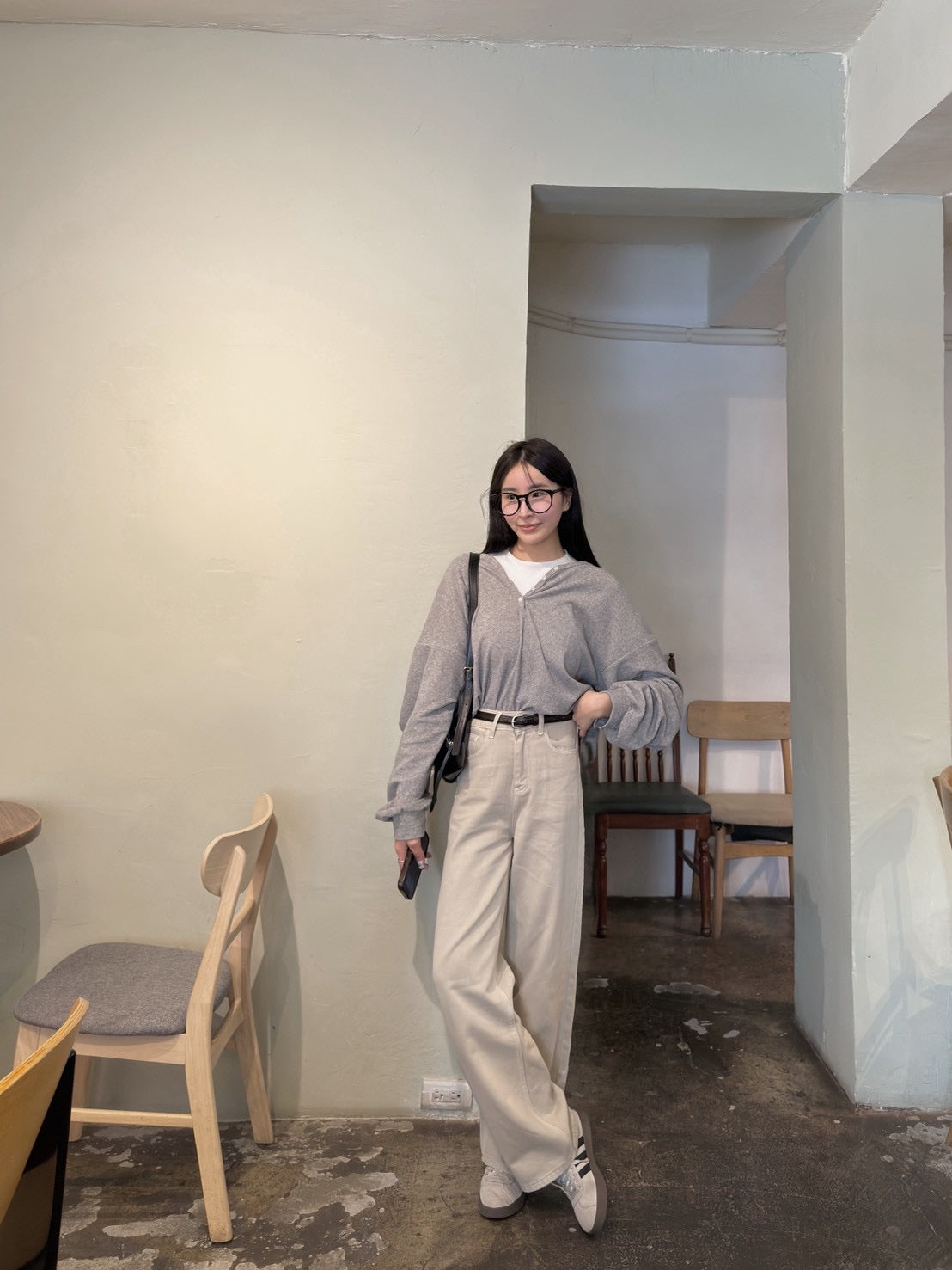 修身卡其直筒褲