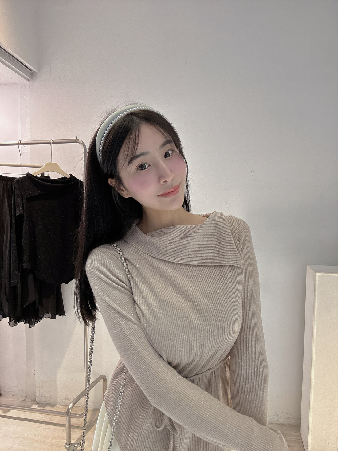 金蔥垂領造型上衣