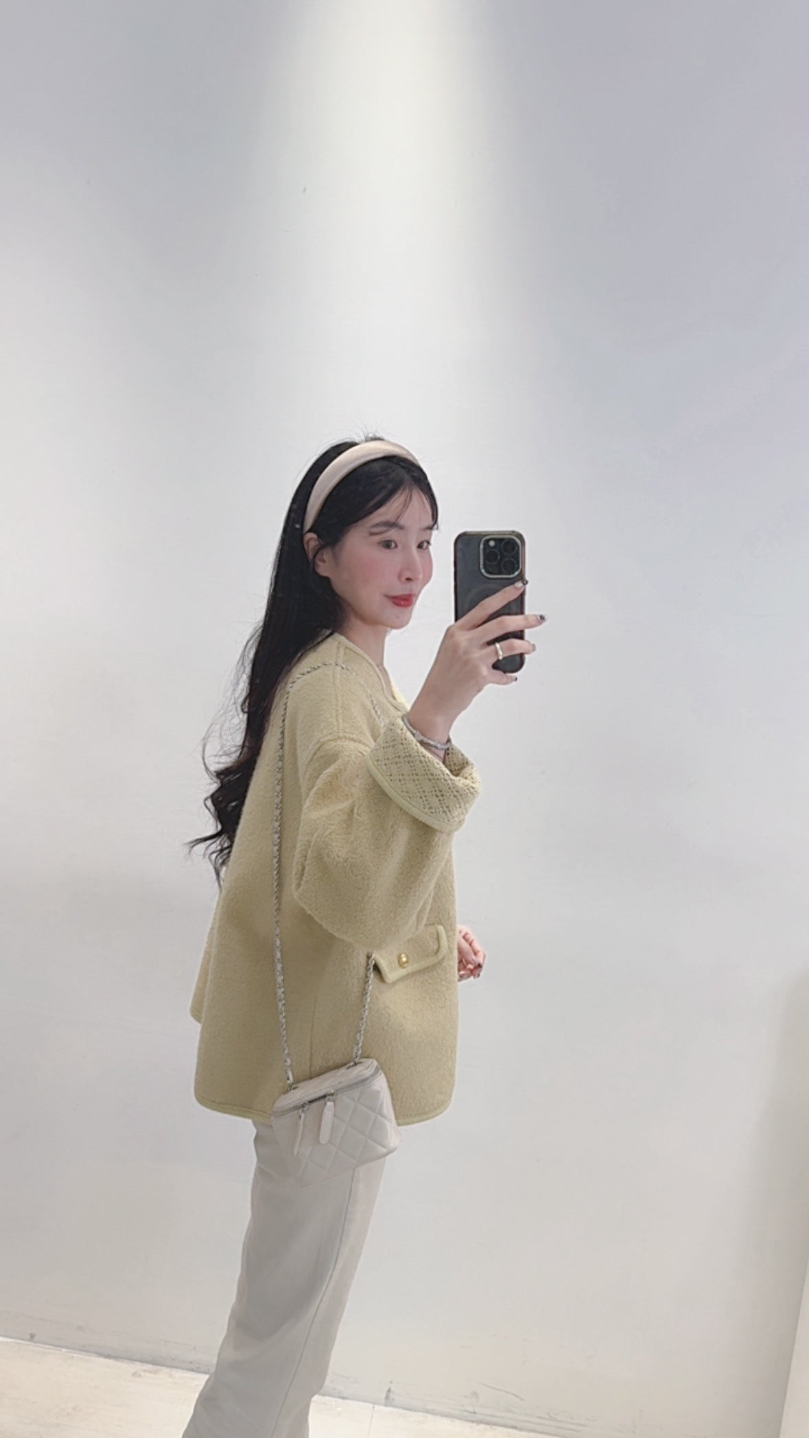 手袖雕花羊毛外套