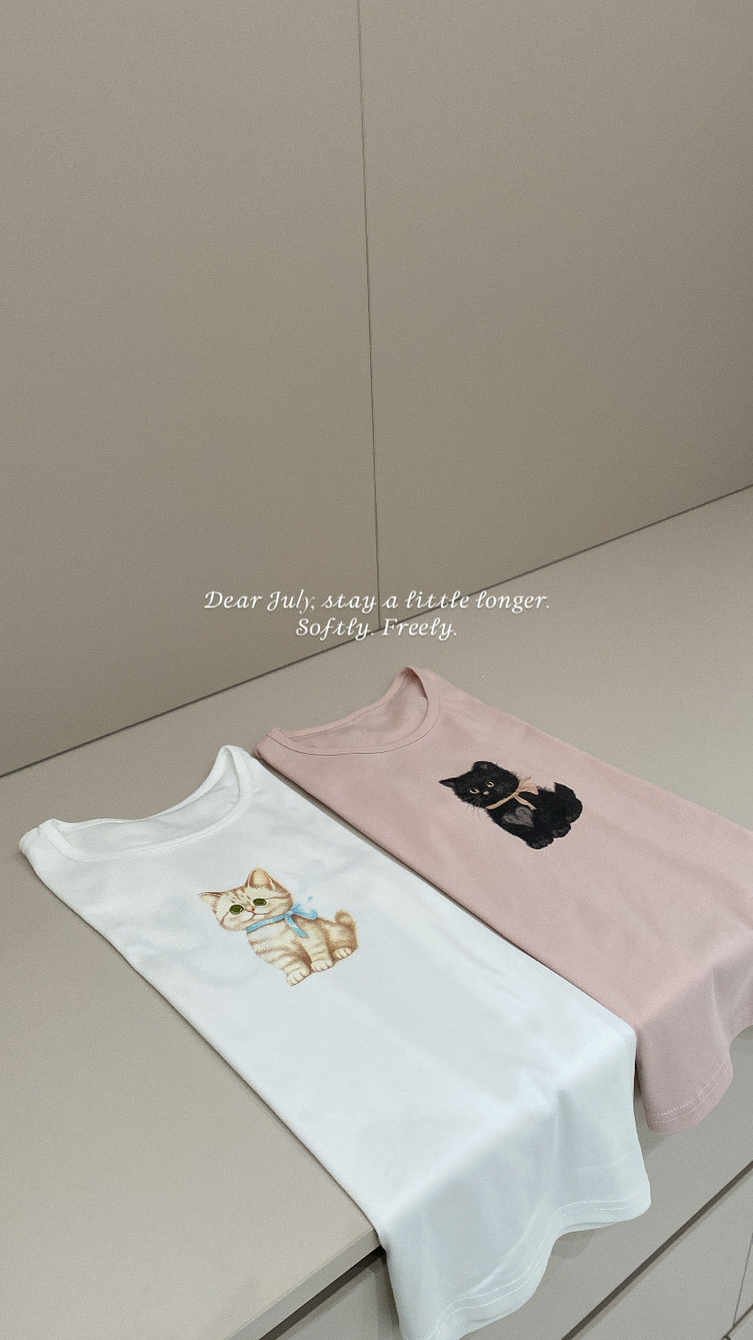 可愛小貓彈力上衣