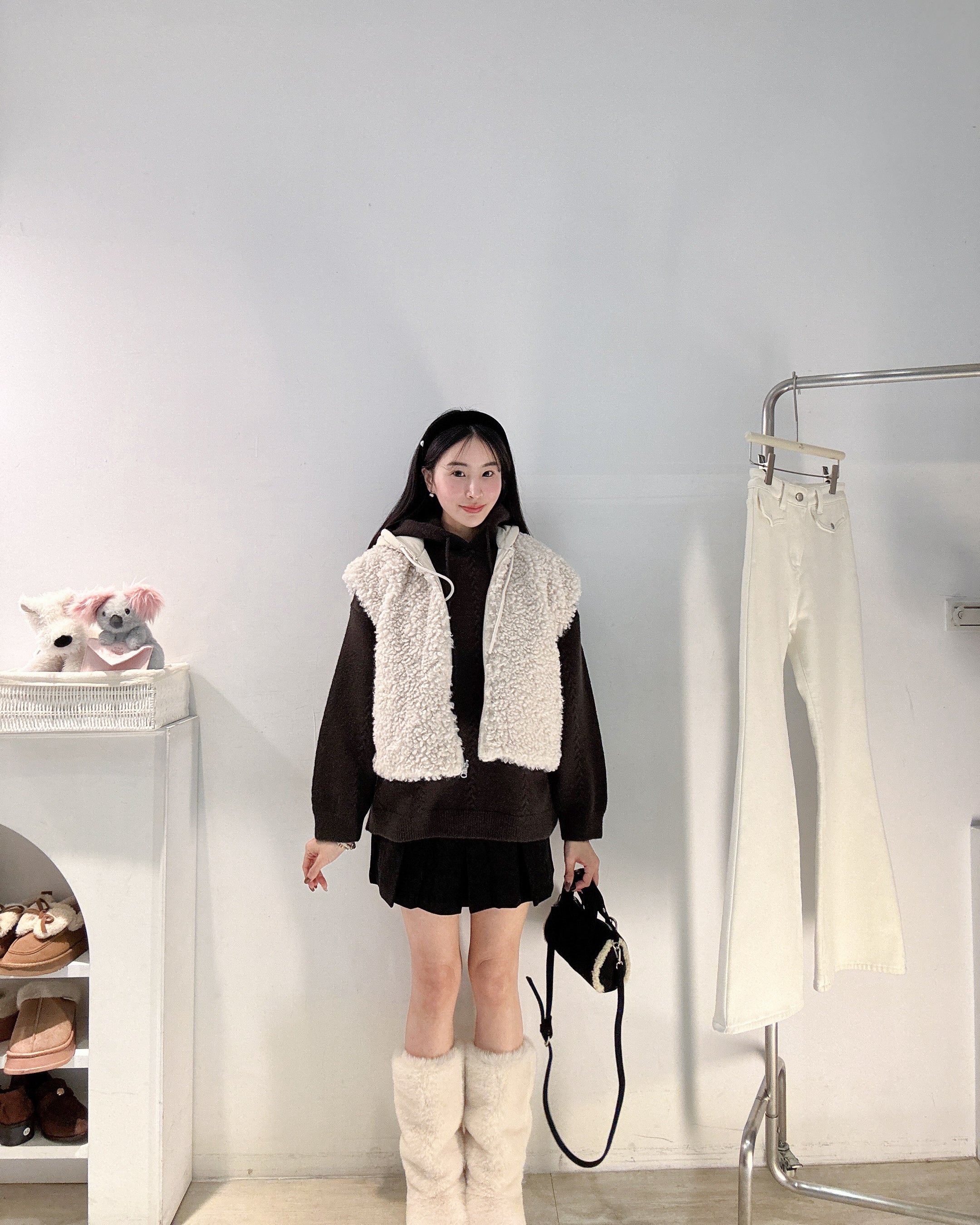 厚磅羊絨連帽上衣