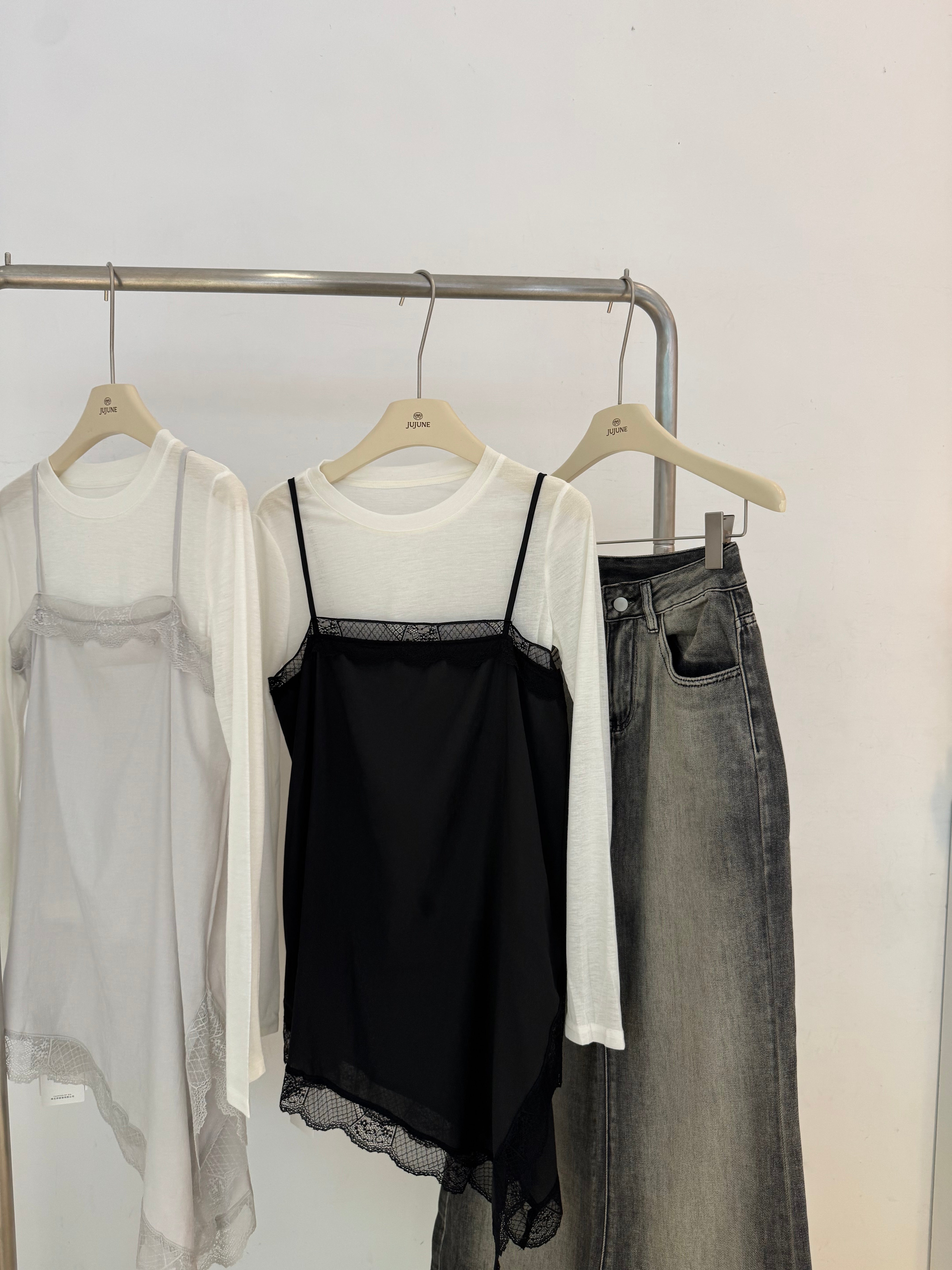 蕾絲背心兩件式套裝