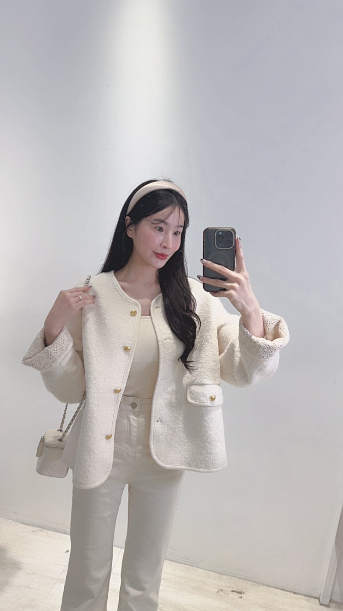 手袖雕花羊毛外套