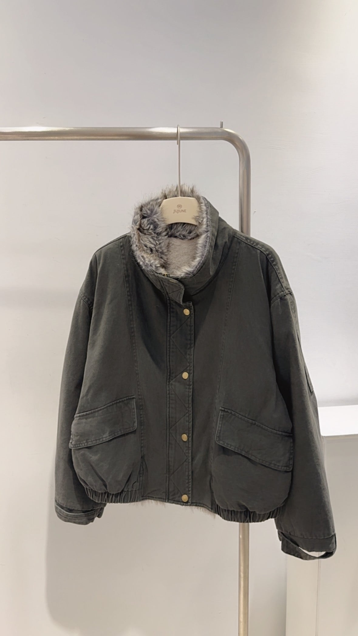 水洗牛仔派克服外套