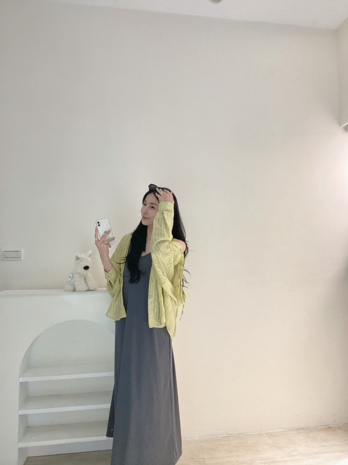 滾邊冰絲長洋裝