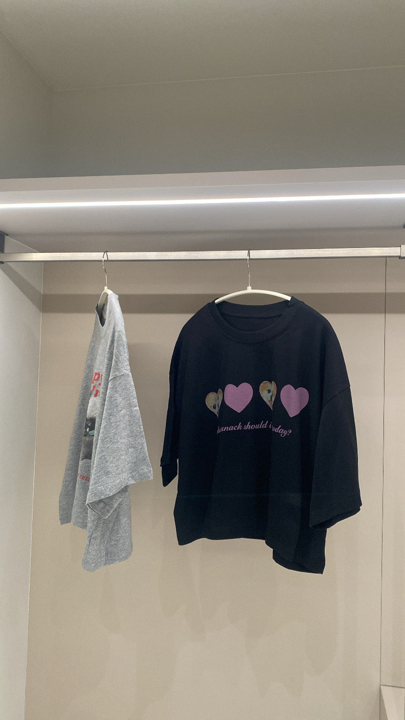 狗勾愛心短版tee