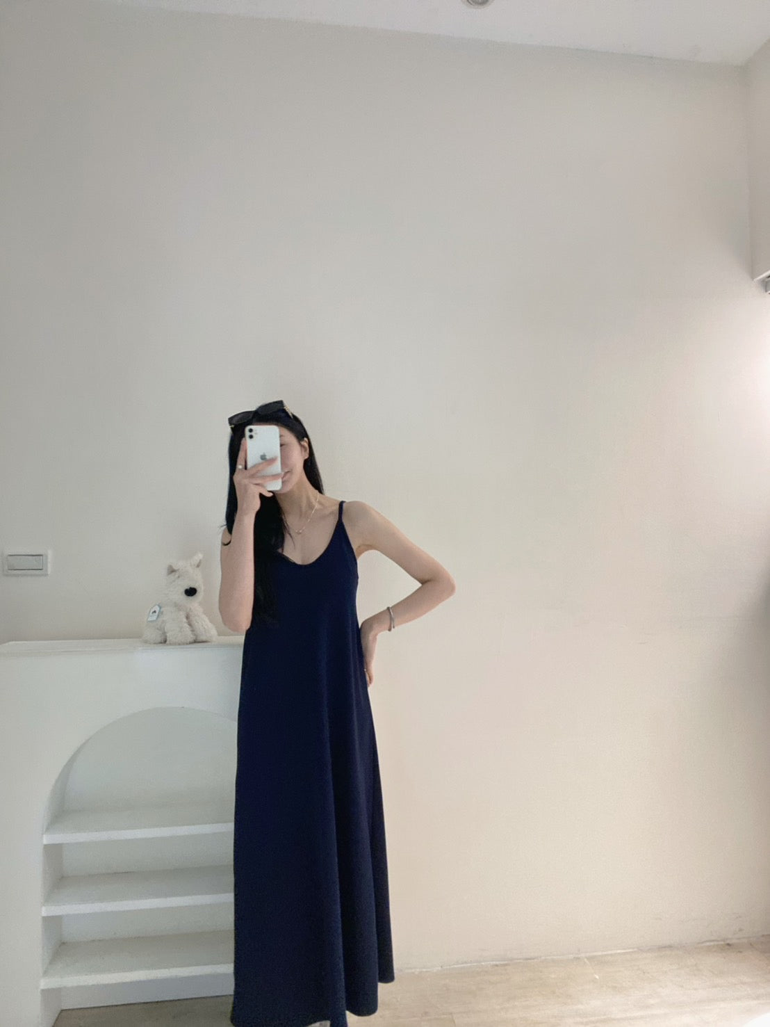 滾邊冰絲長洋裝