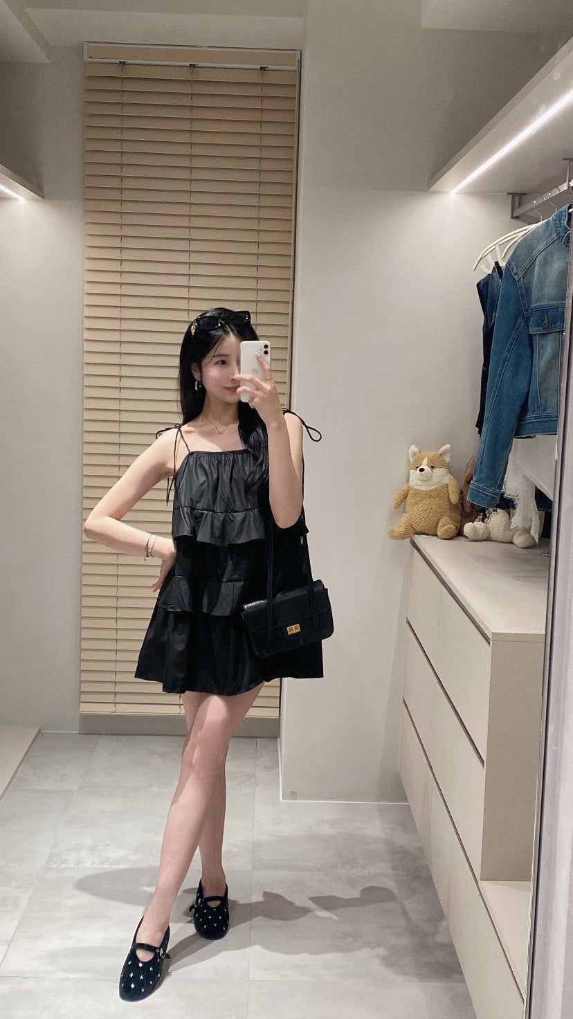 綁帶蛋糕短洋裝