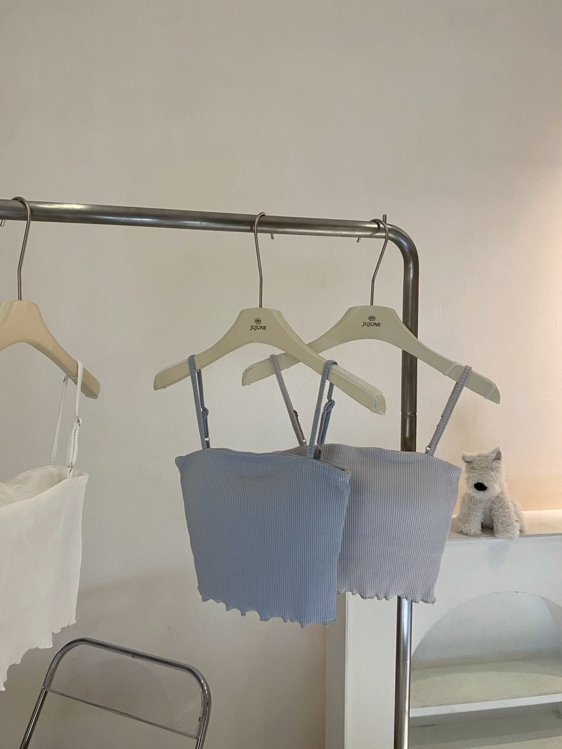 螺紋捲邊bra top