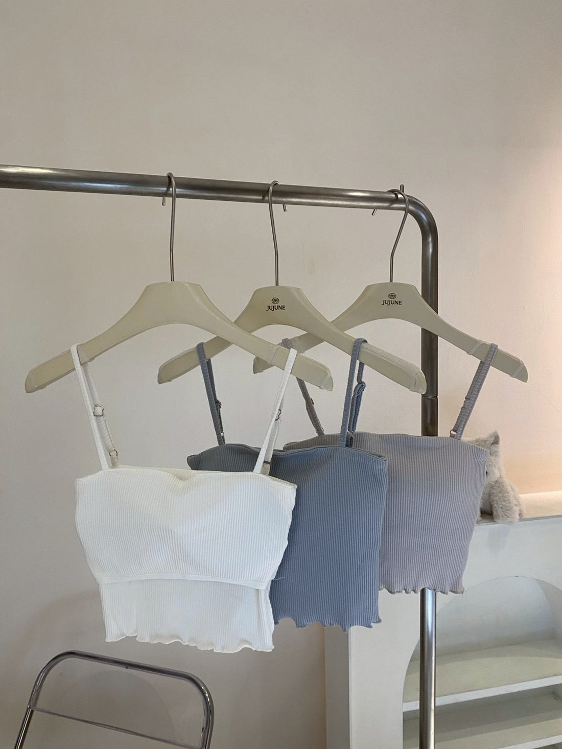 螺紋捲邊bra top