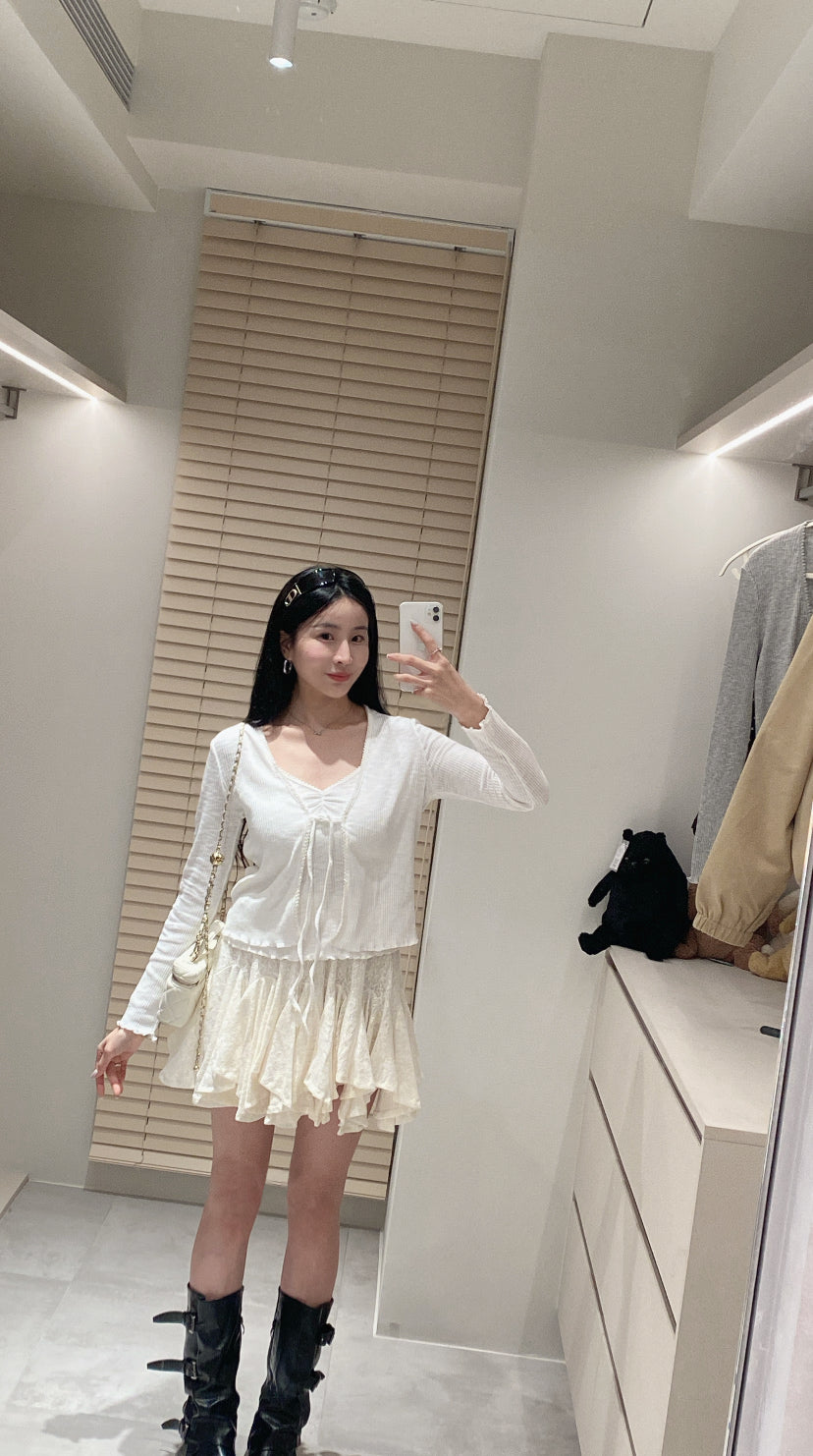 仙女蕾絲波浪褲裙