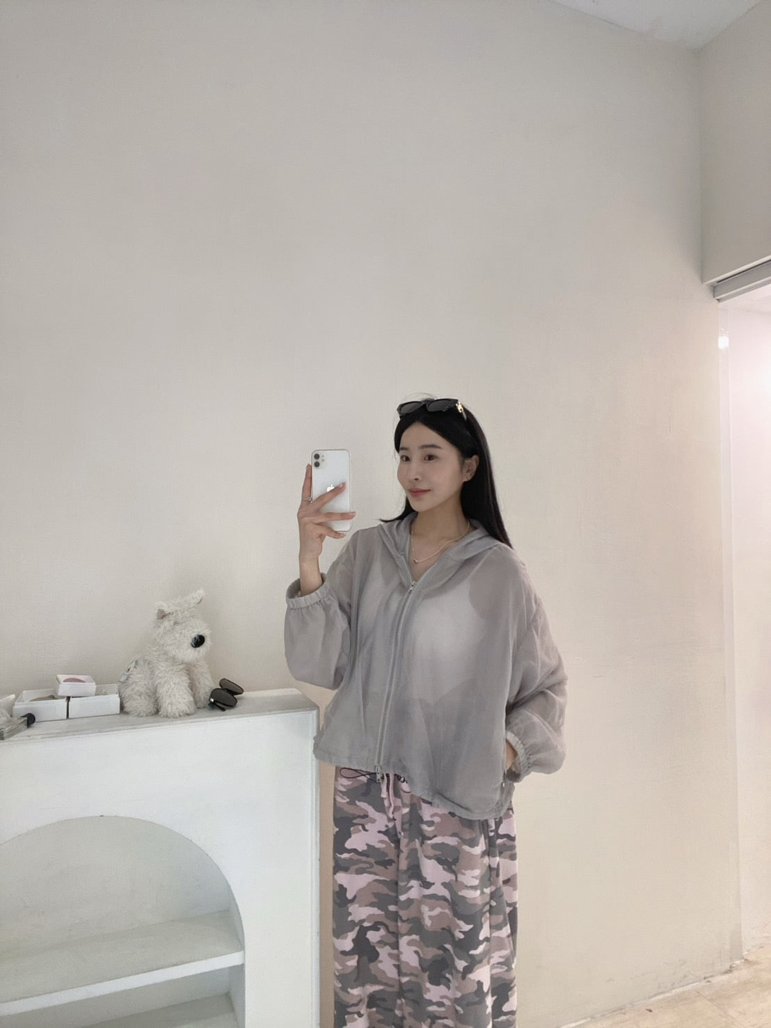 透膚感紗連帽外套