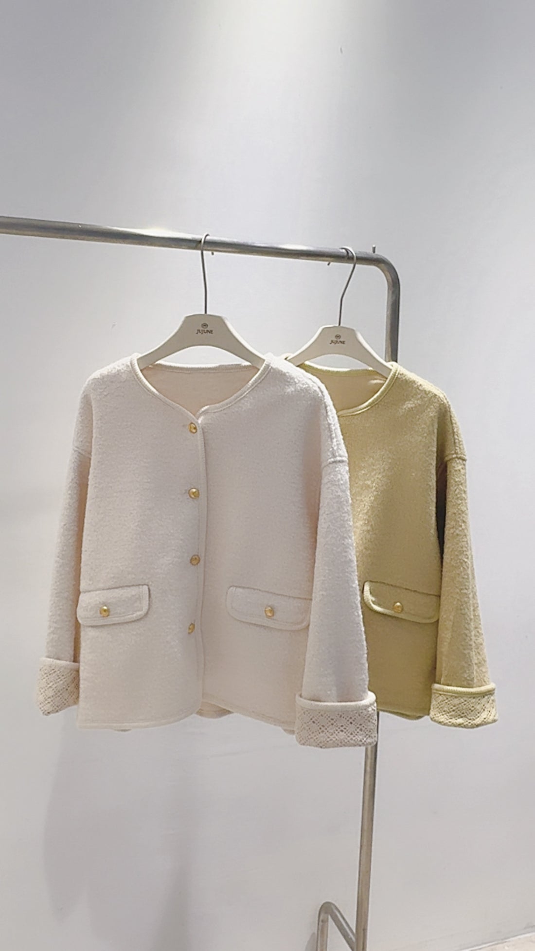 手袖雕花羊毛外套