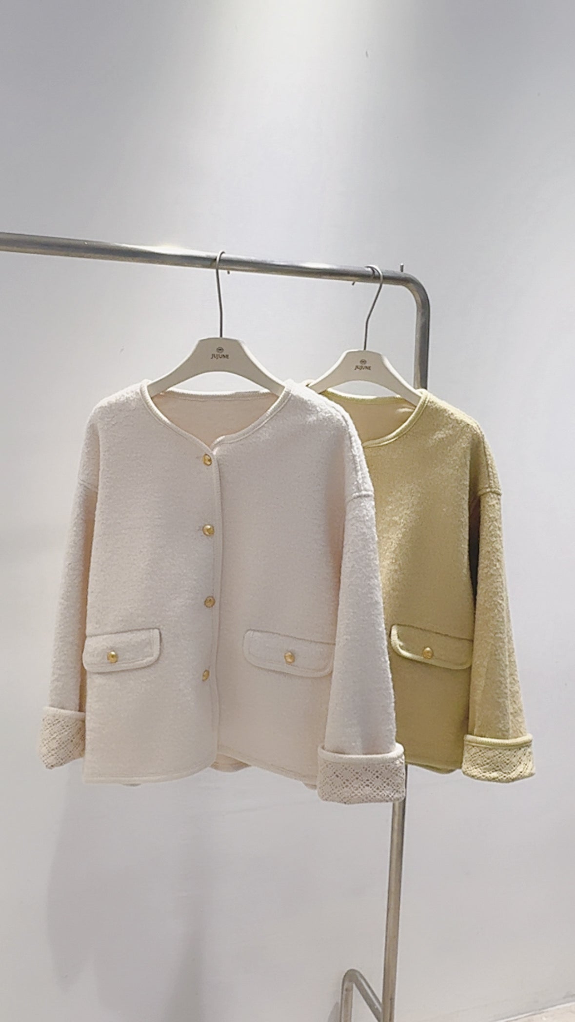 手袖雕花羊毛外套