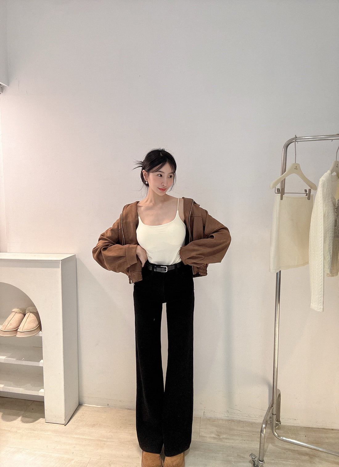 預購*內刷絨提臀喇叭褲