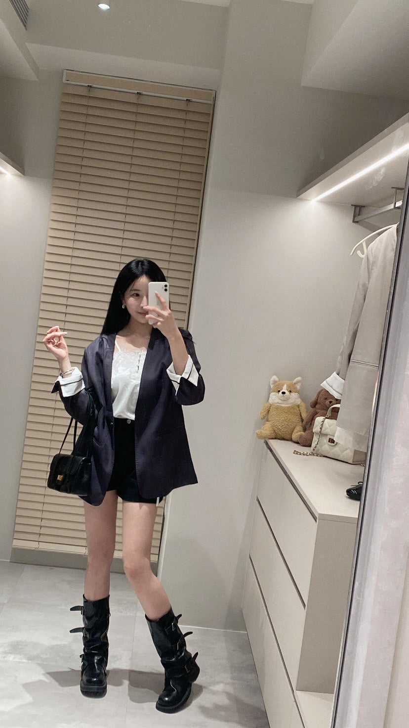高訂款拼接西裝外套