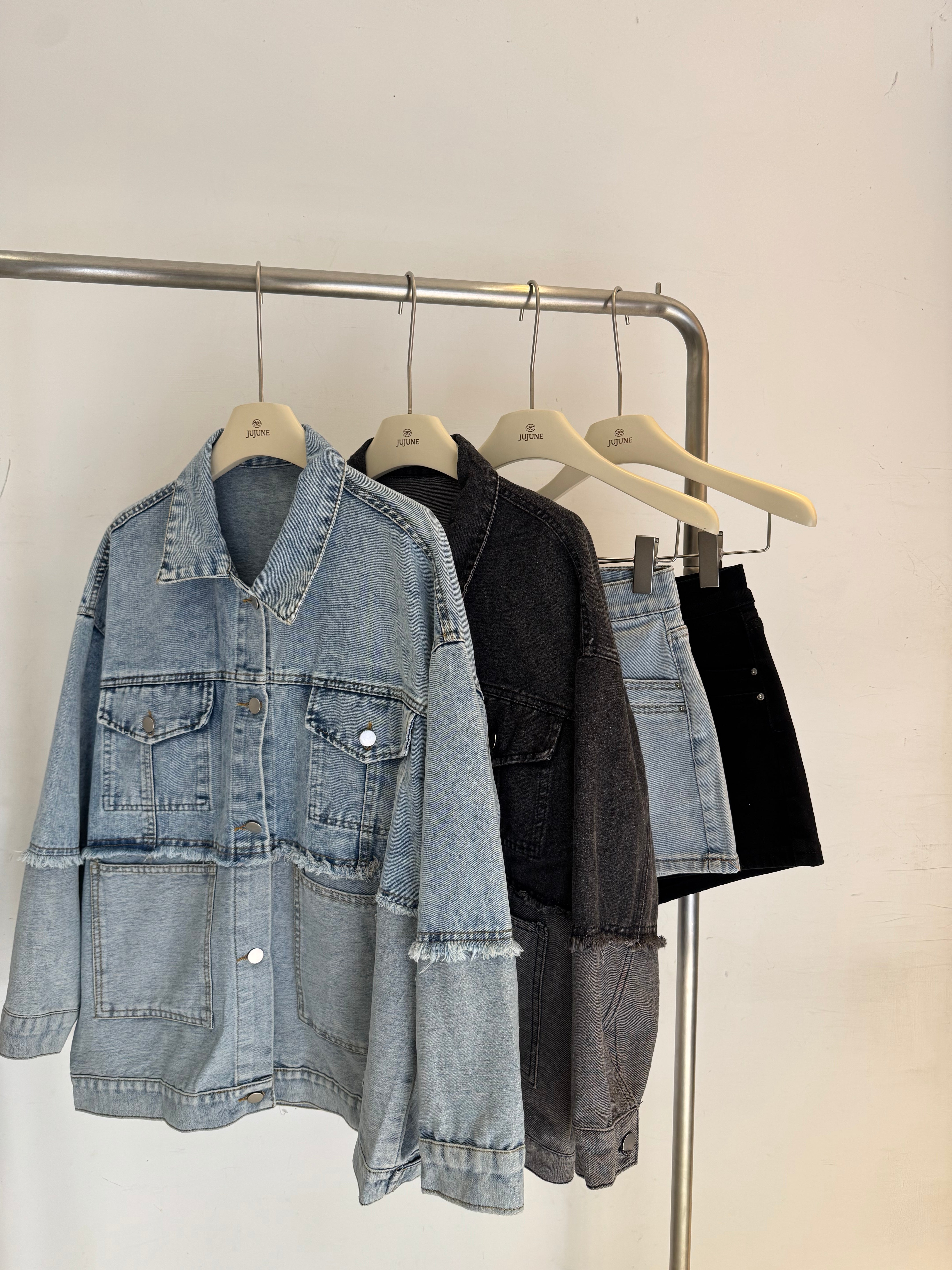 夏季拼接牛仔外套