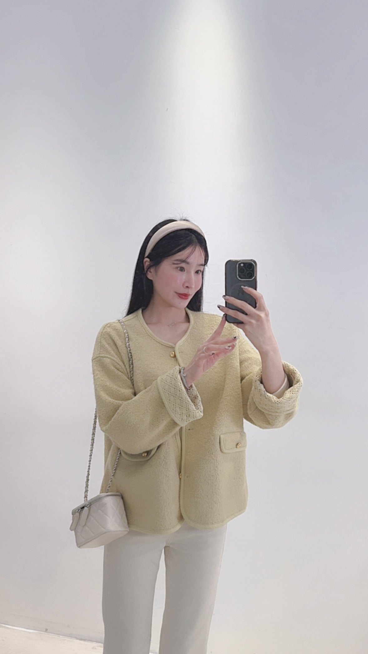 手袖雕花羊毛外套