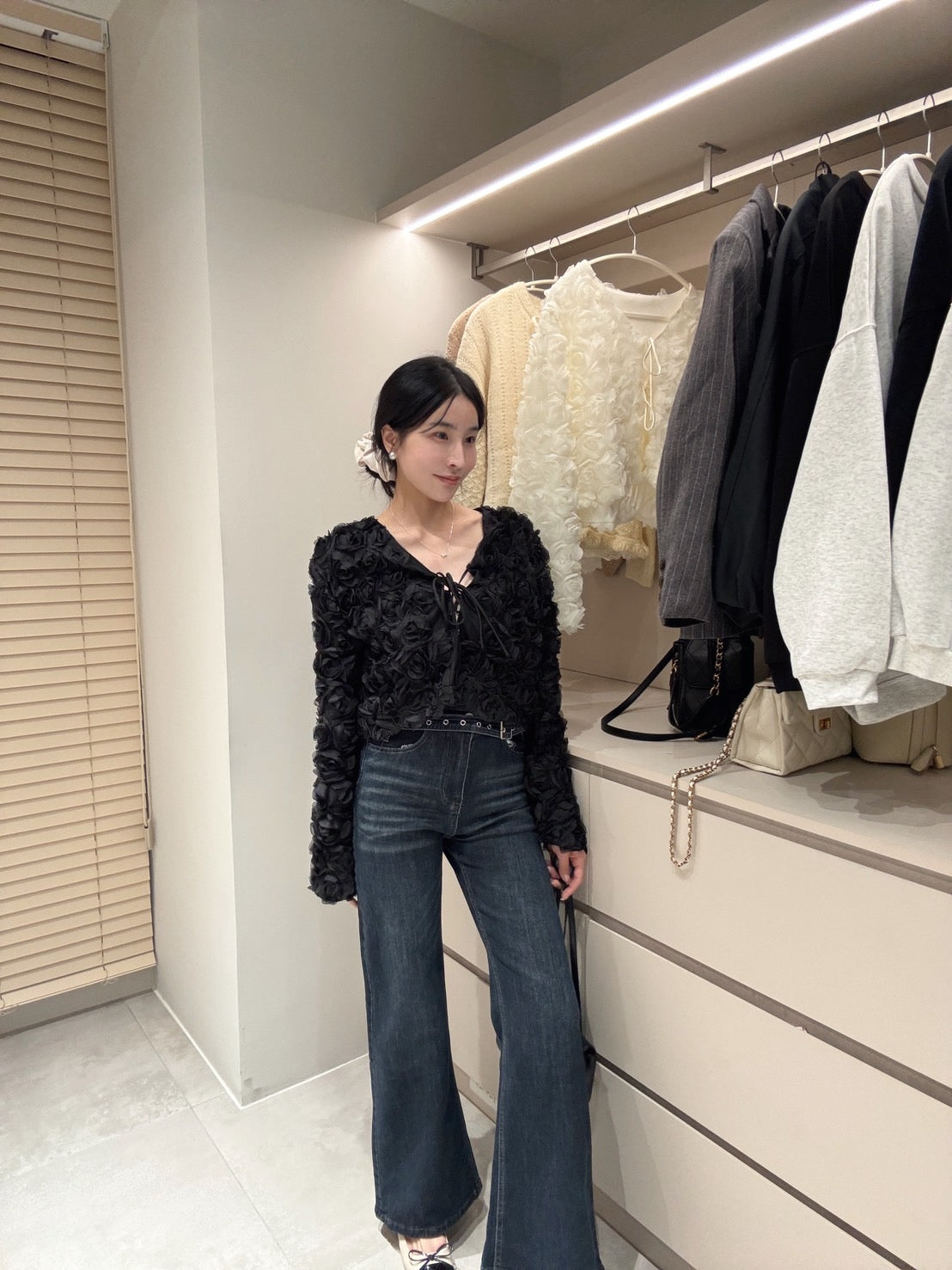 輕奢感玫瑰花外套