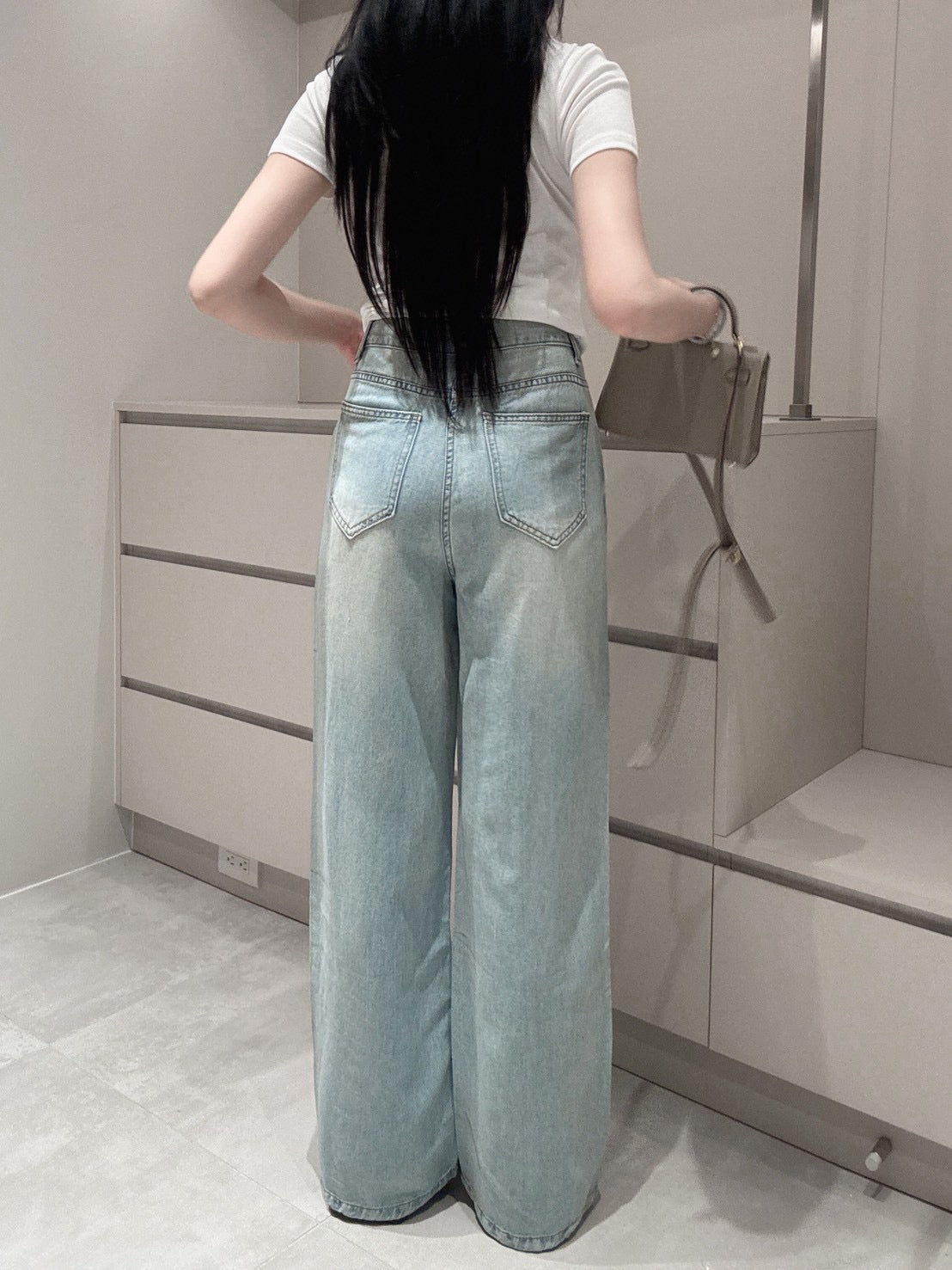 涼感降溫直筒牛仔褲