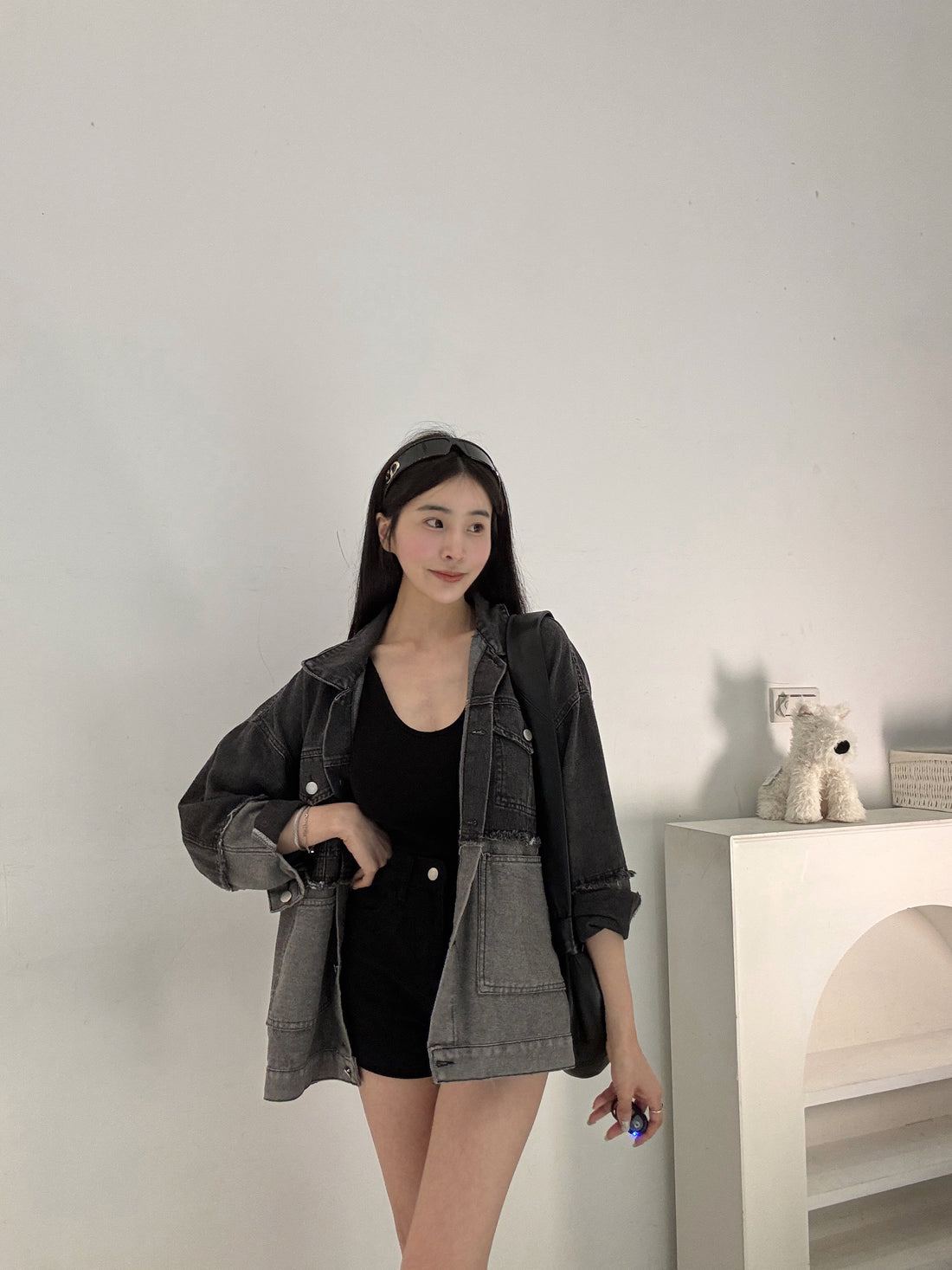 夏季拼接牛仔外套