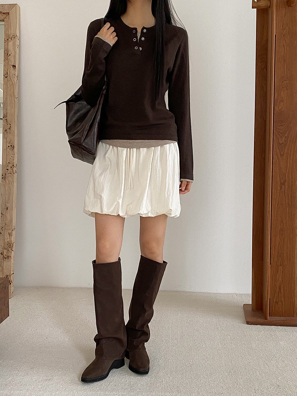 柔軟皮質襪套長靴