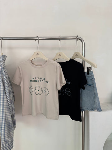 手繪小花涼感tee