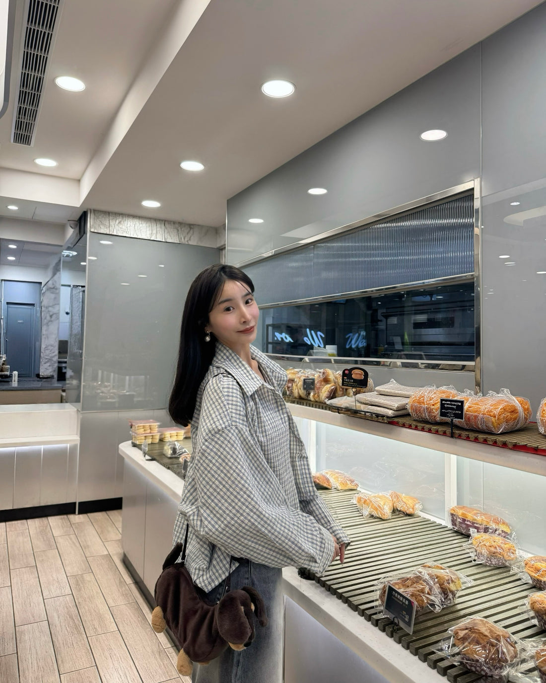 泡泡格紋涼感襯衫