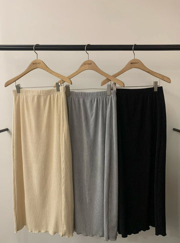 波浪捲邊開衩長裙