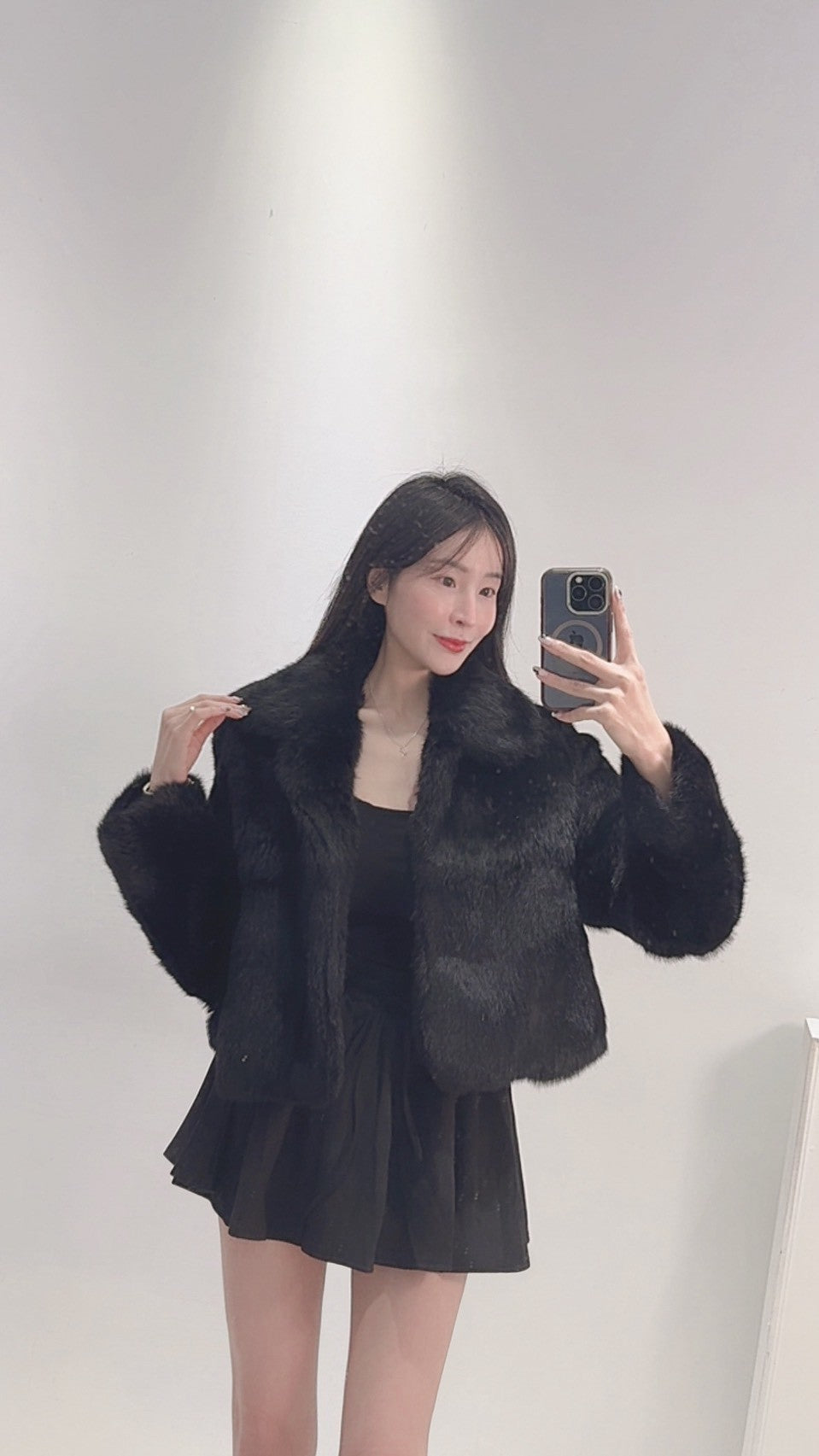 長腿視覺麂皮褲裙