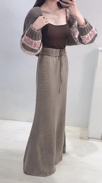 仿舊刷色長腿針織裙