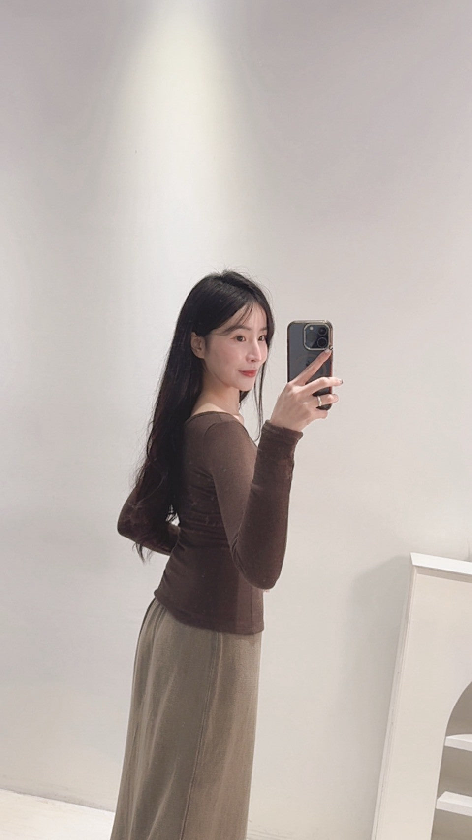 自帶胸墊顯瘦薄絨上衣