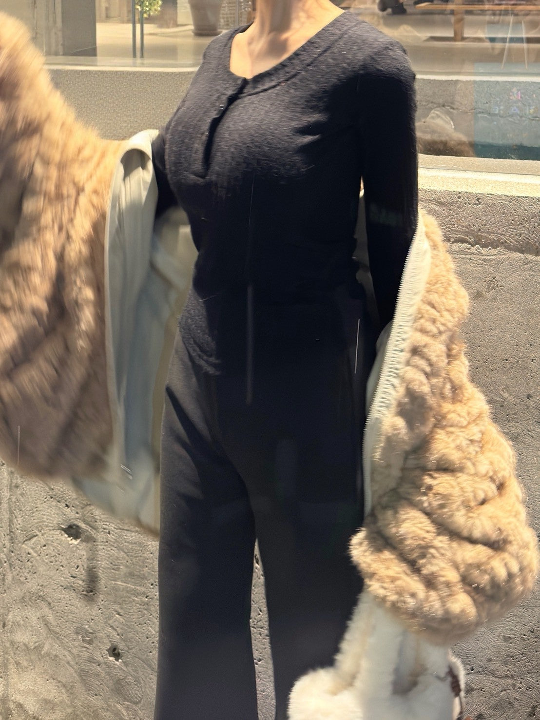 麻花圓領胸墊上衣