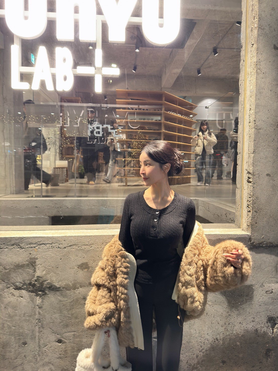 麻花圓領胸墊上衣