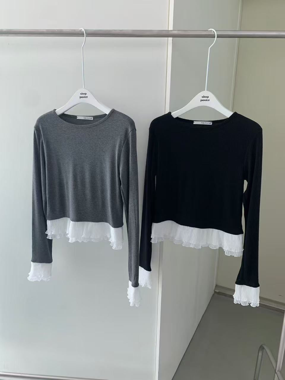 D06.拼接手袖上衣