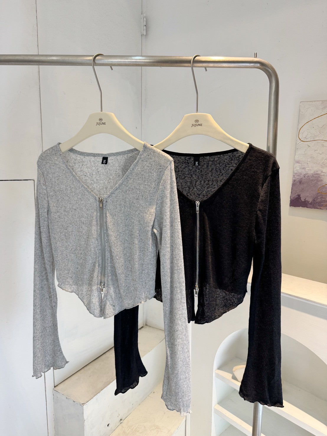 顯瘦拉鍊薄長袖