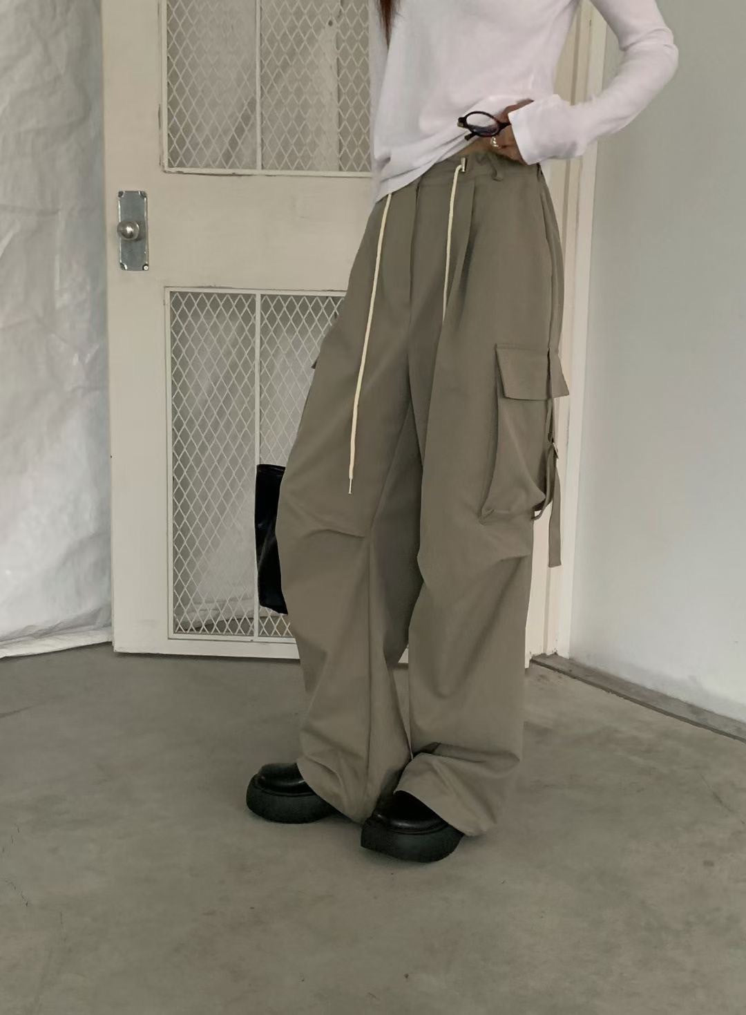 A11 設計款抓皺工裝褲