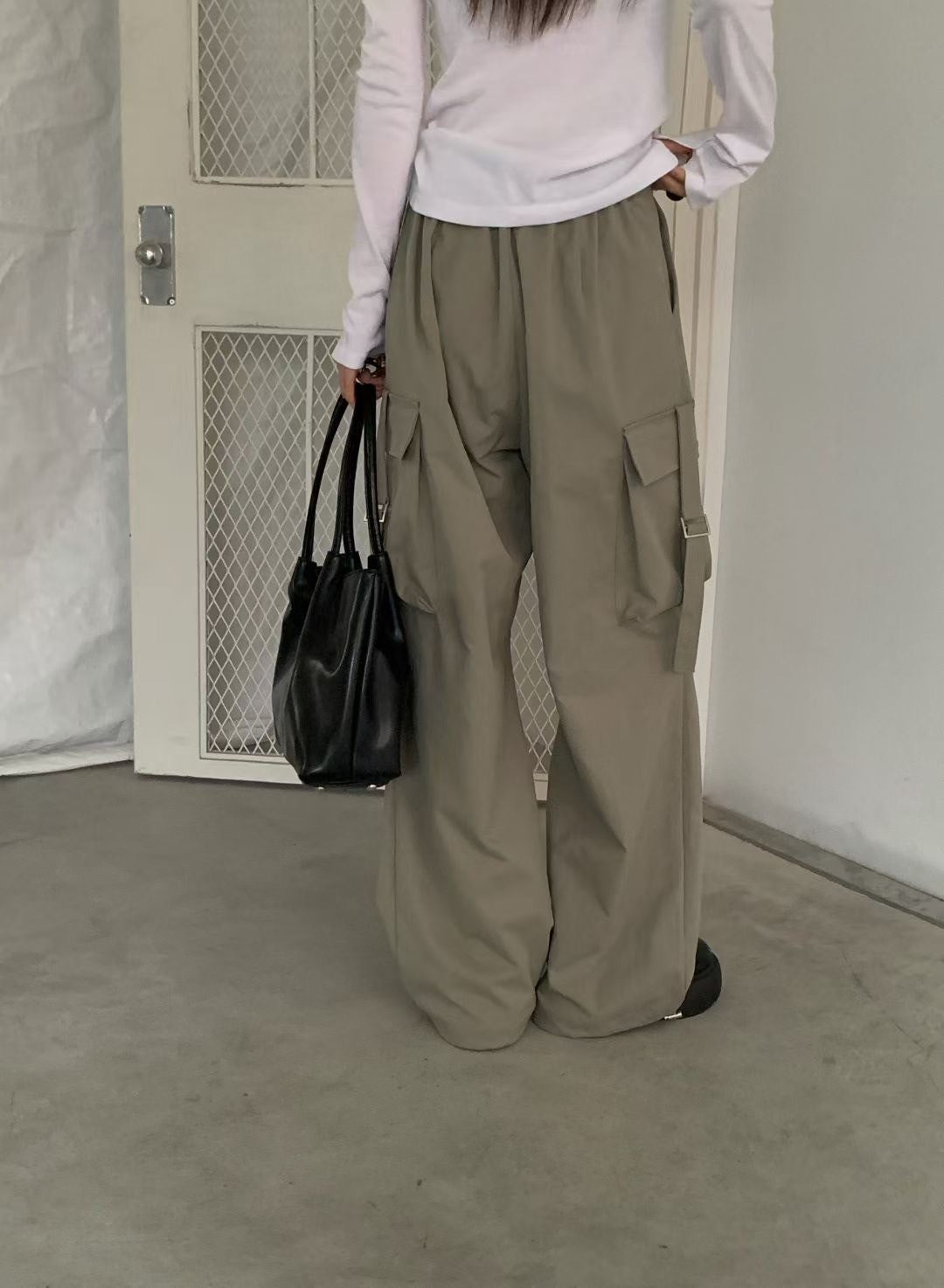 A11 設計款抓皺工裝褲