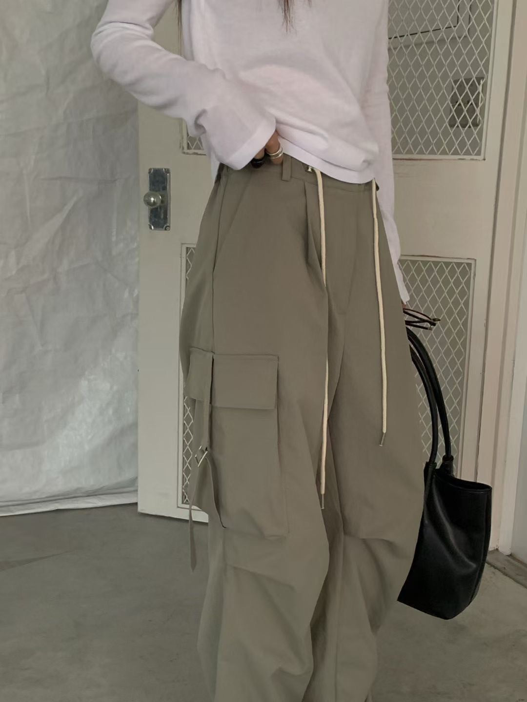 A11 設計款抓皺工裝褲