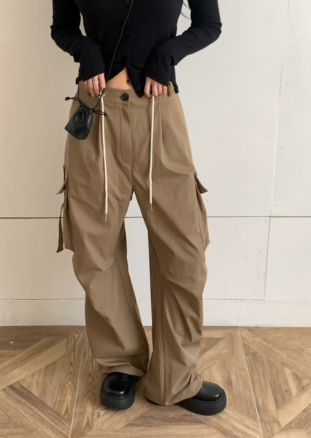 A11 設計款抓皺工裝褲