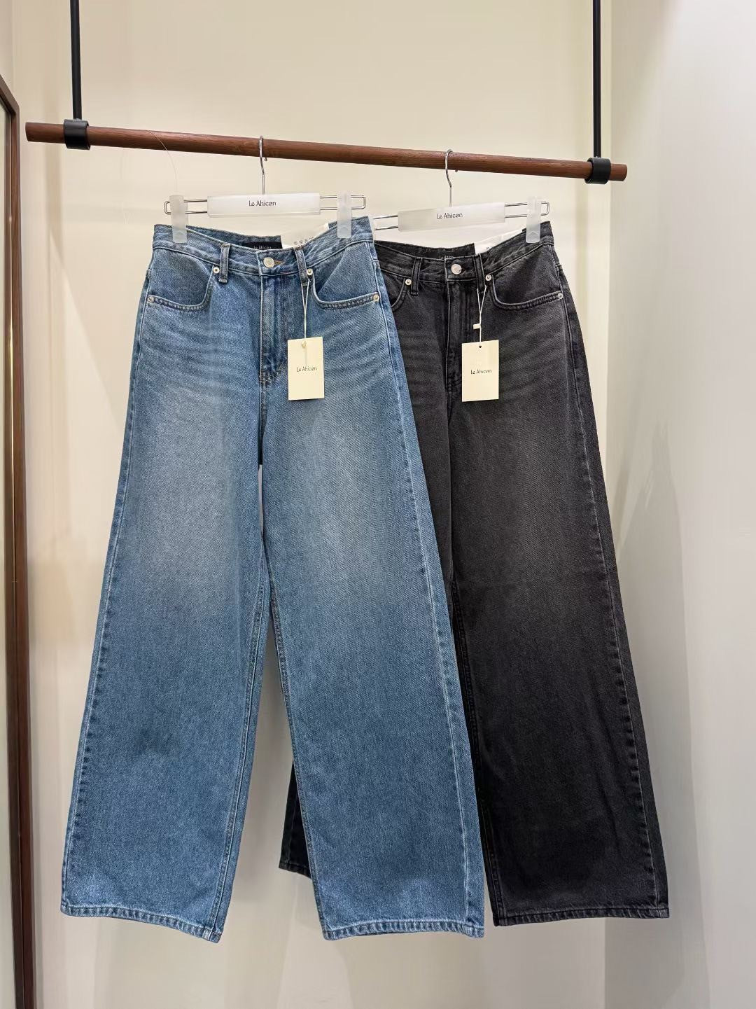 A07後口袋造型直筒褲