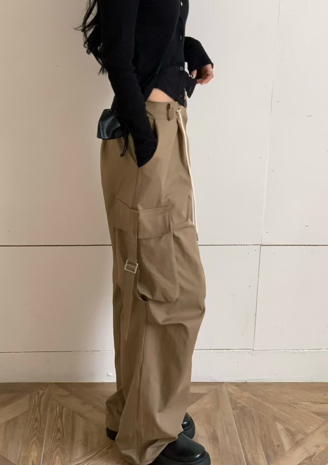 A11 設計款抓皺工裝褲