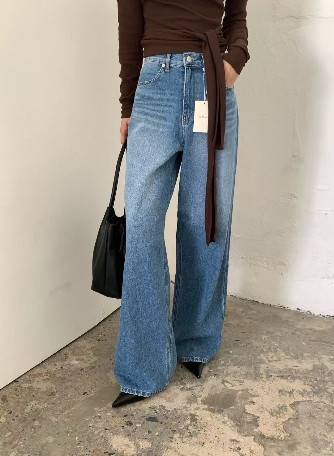 A07後口袋造型直筒褲