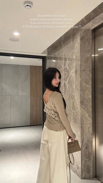 小露背捲邊上衣