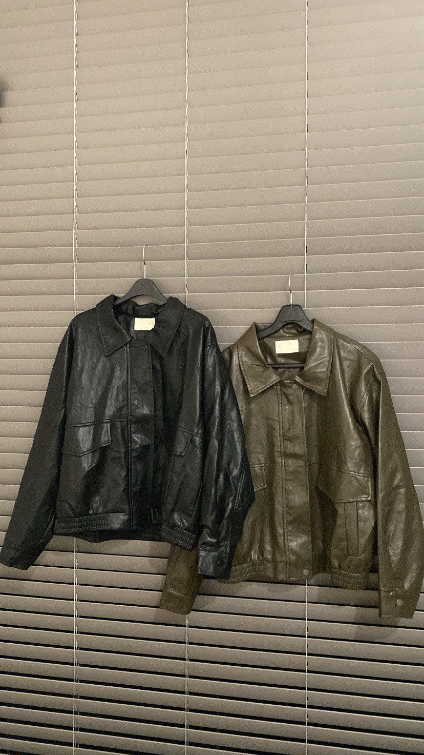 完美版型柔軟皮革夾克