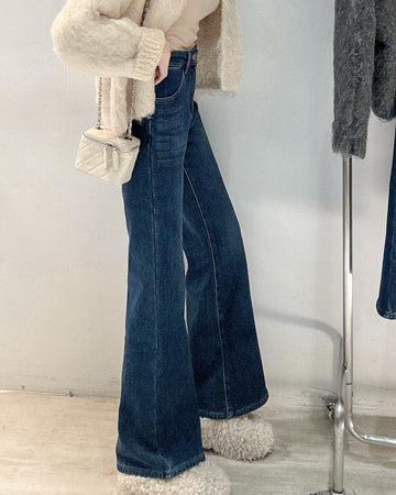 內刷絨提臀喇叭褲